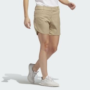 NWT Womens adidas Golf Essentials 5 Shorts Raw Gold sz 14 Tan Activewear DN4264